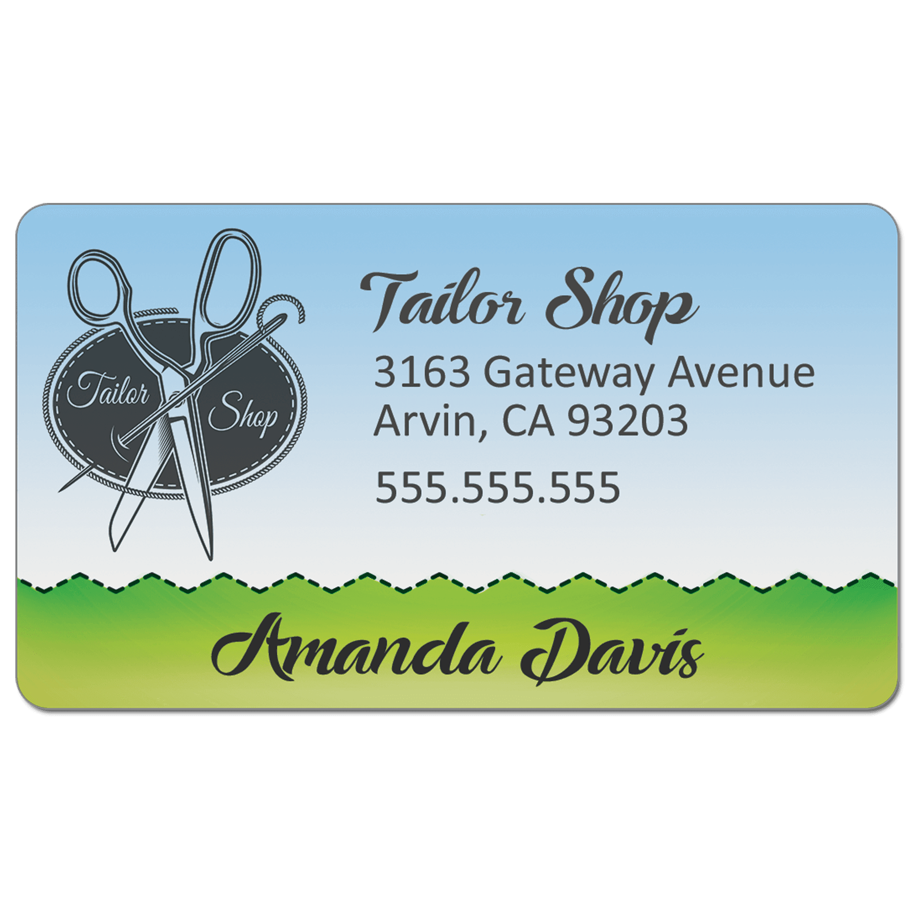 3 1/2" x 2" Kota Pro White Aluminum UV Print Business Card