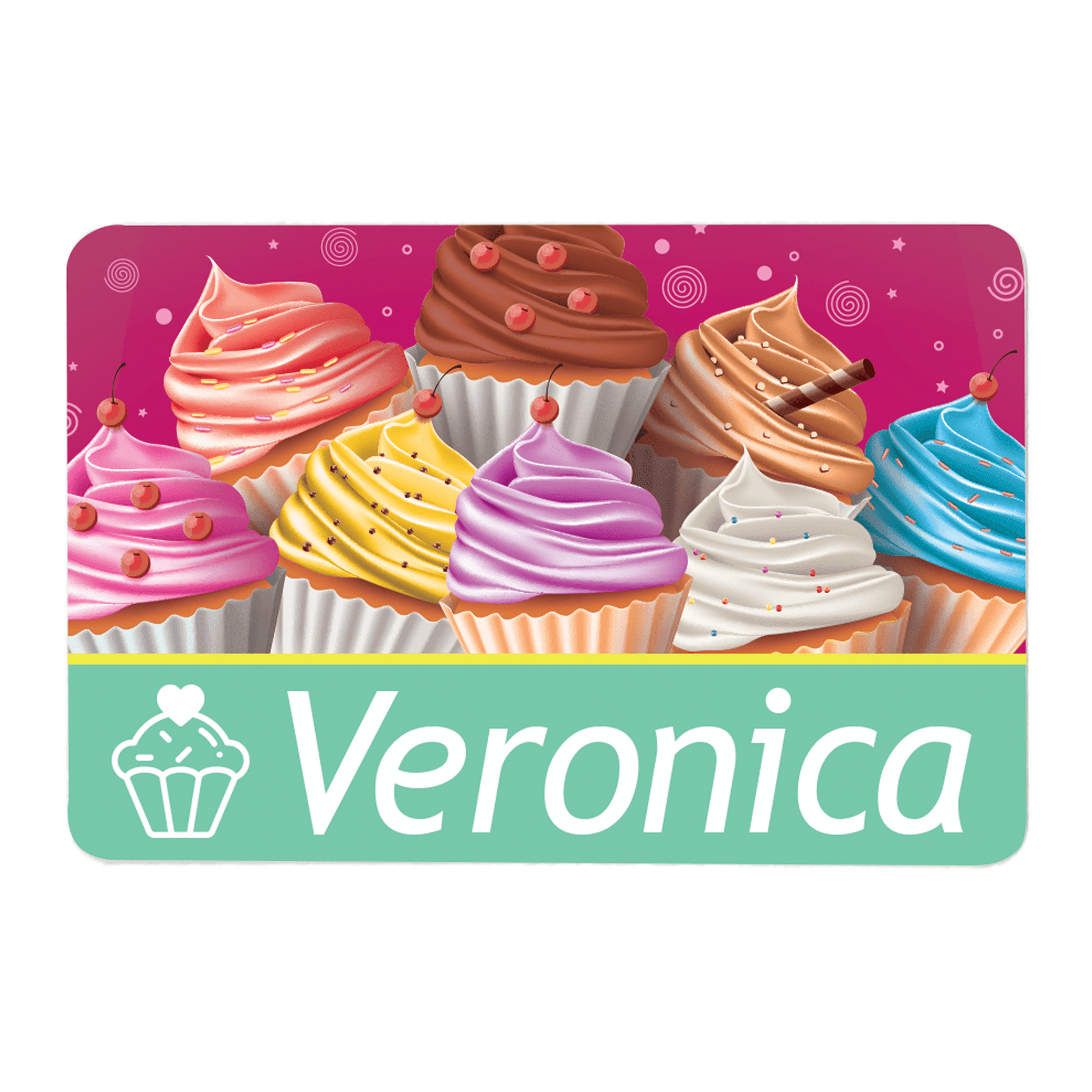 3" x 2" Kota Pro White Aluminum UV Print Name Badge