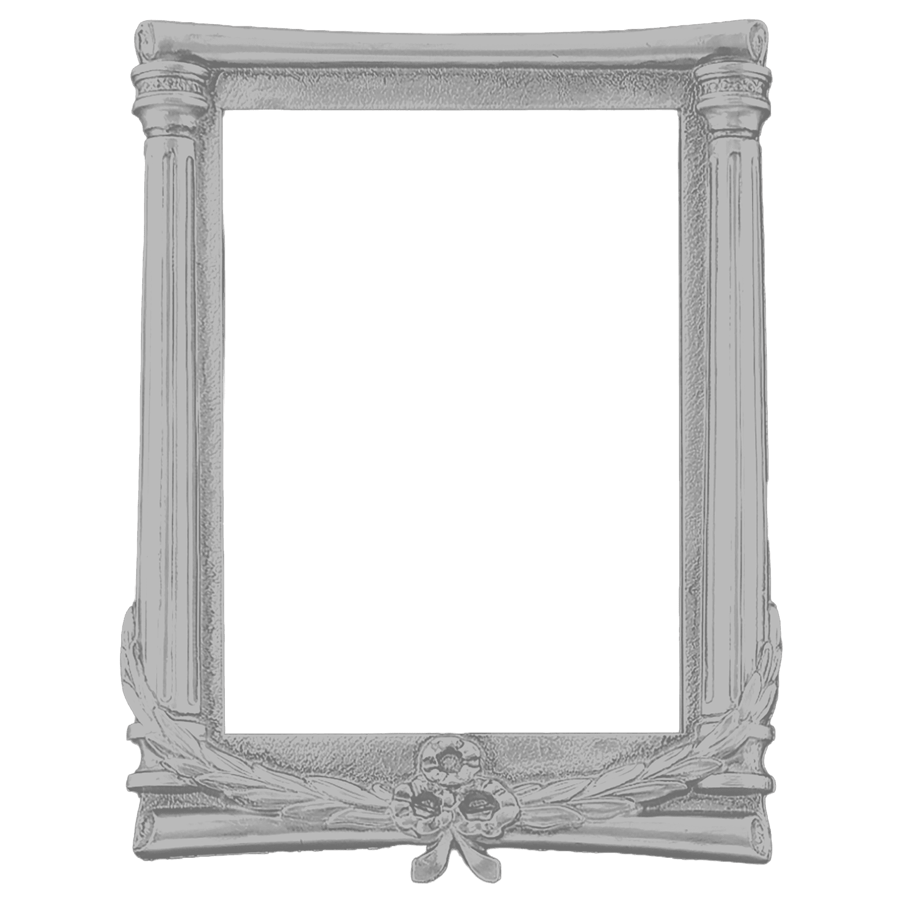 7"x 10" Matte Silver Column Frame Holder-Frame Only, Plates Sold Separately