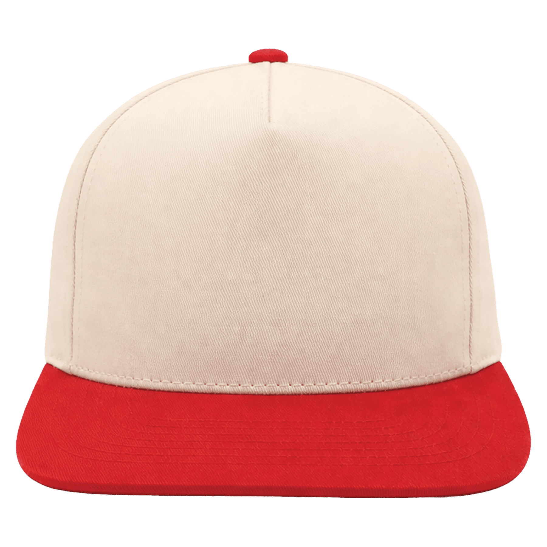 Red/Natural BrimCo Full Cotton Twill Back Hat