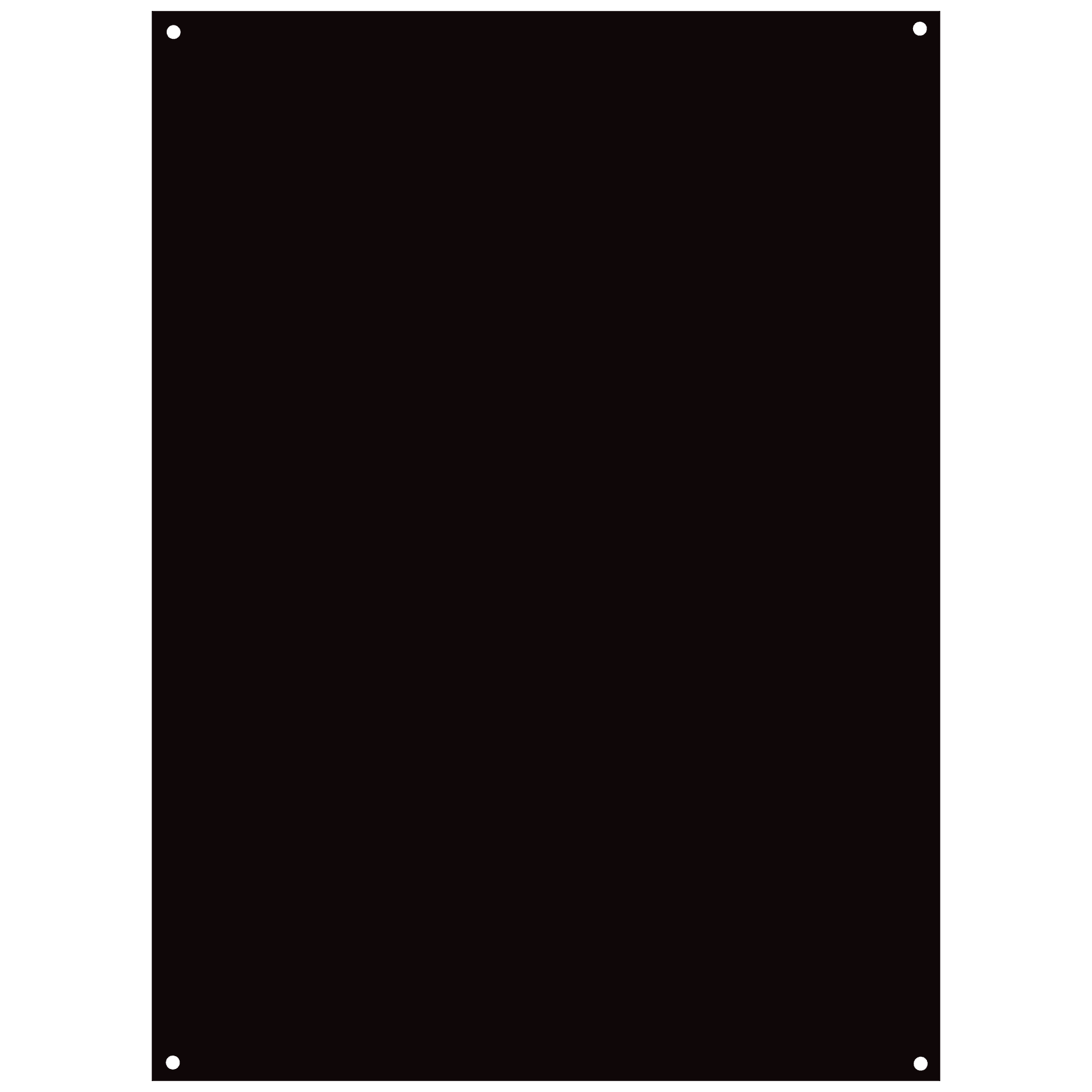 7" x 9 1/2" Black Brass Plate with Four Holes
