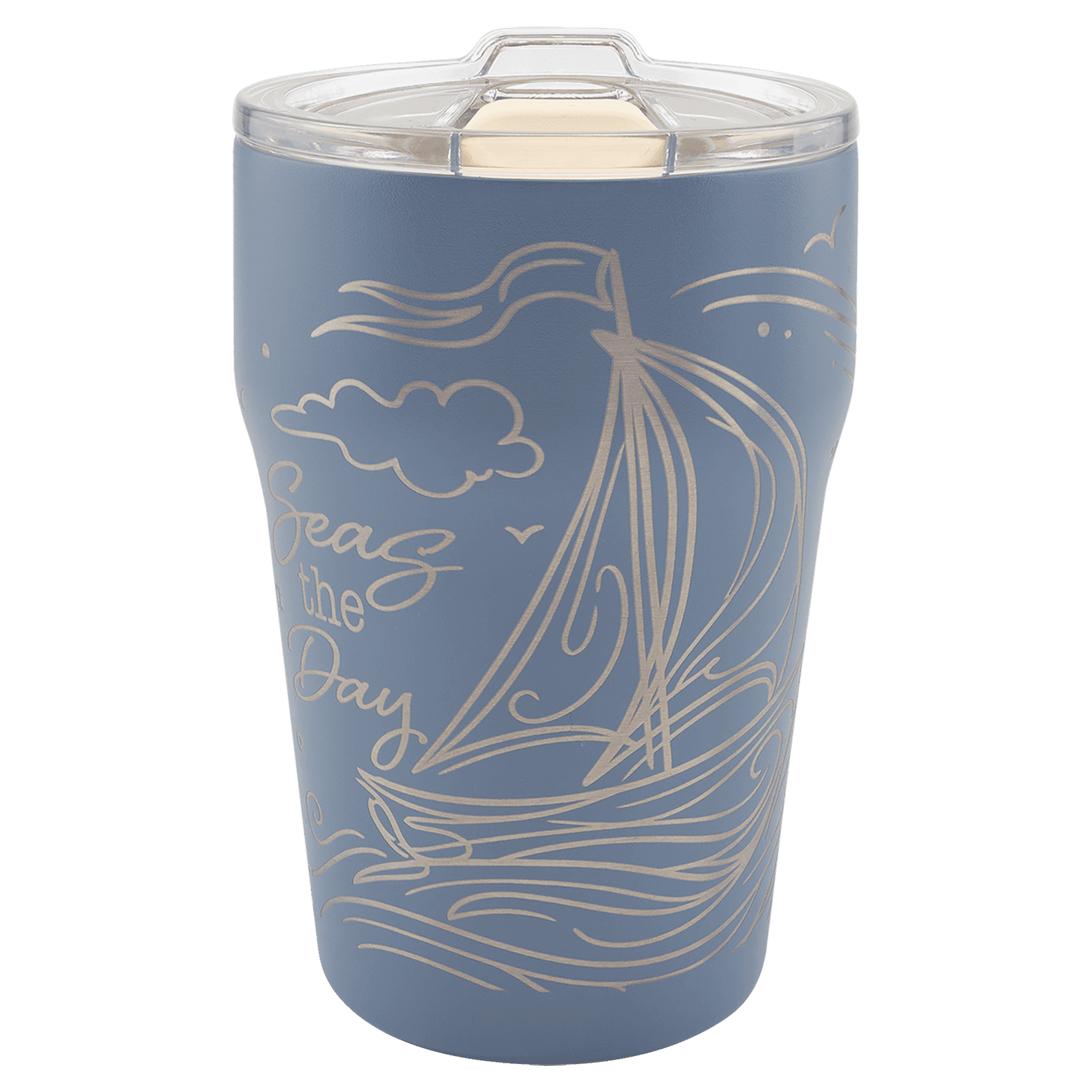 Dusty Blue 13 oz. Stackable Tumbler with Ceramic Liner and Slider Lid