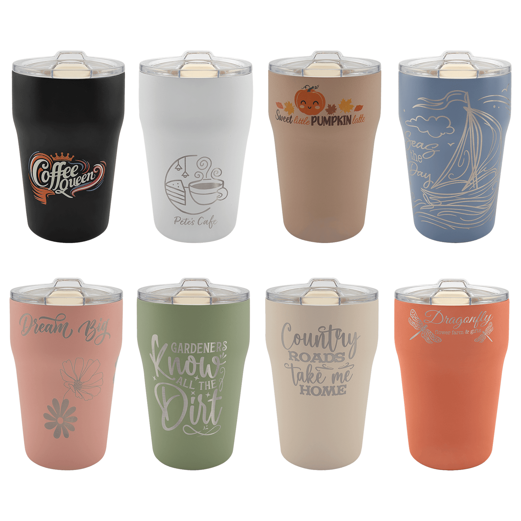 13 oz. Stackable Tumbler with Ceramic Liner and Slider Lid Sample Set