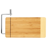 Two-Tone Bamboo Cutting Board with Metal Cheese Cutter