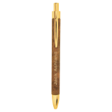 Rustic/Gold Leatherette Ballpoint Pen