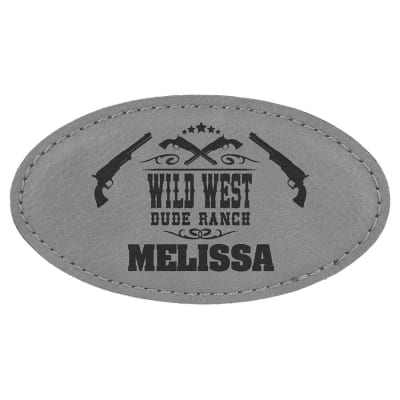 3.25X1.75 OVAL GRAY BADGE