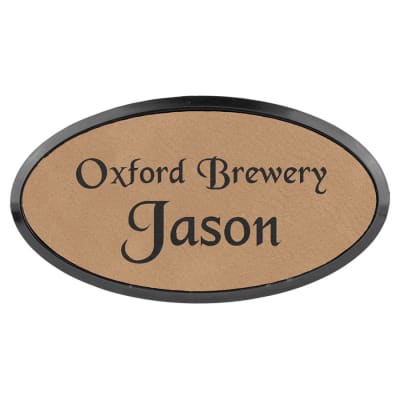 3X1.5″ OVAL LT BRWN BADGE