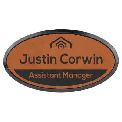 3X1.5″ OVAL RAWHIDE BADGE
