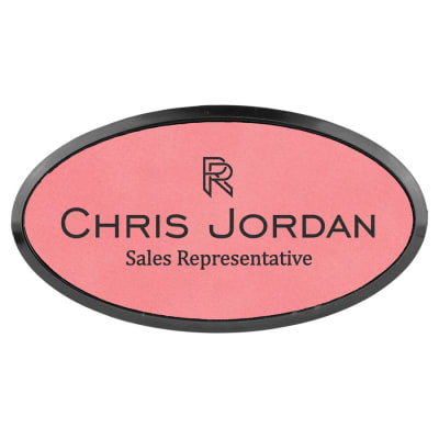 3X1.5″ OVAL PINK BADGE