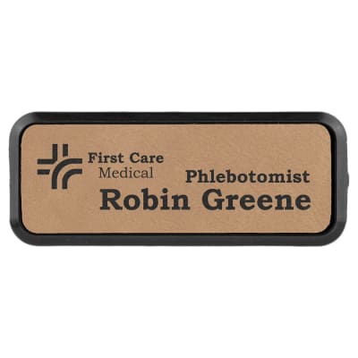 3X1″RND CRNR LT BRWN BADG