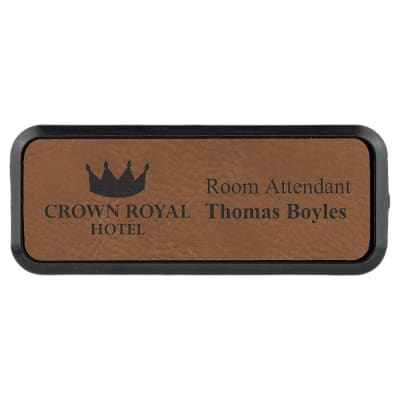3X1″RND CRNR DK BRWN BADG