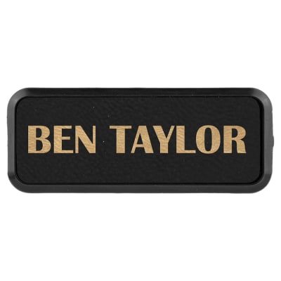 3X1″RND CRNR BLK/GLD BADG