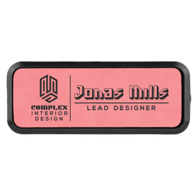 3X1″ RND CRNR PINK BADGE
