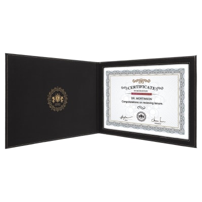 12X9 BLK/GLD CERT HOLDER