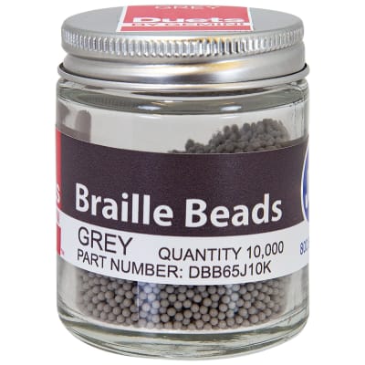 GRAY BRAILLE BEADS-10K