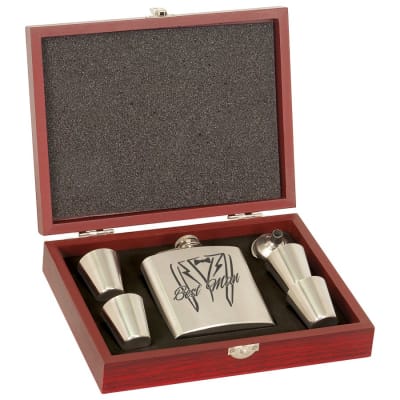 S.S.FLSK GFT SET/WOOD BOX