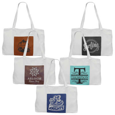 19X12 WHT W/LTHR BAG SET