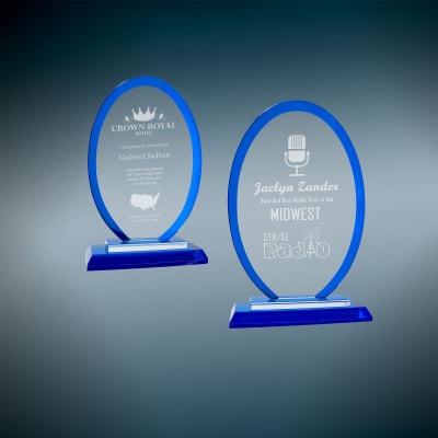 OVAL BLU REGAL GLASS SET