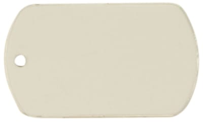 1 1/8X1 7/8 WHITE DOG TAG