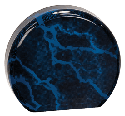 3.5″ BLU MRBL ACRYLIC CIR