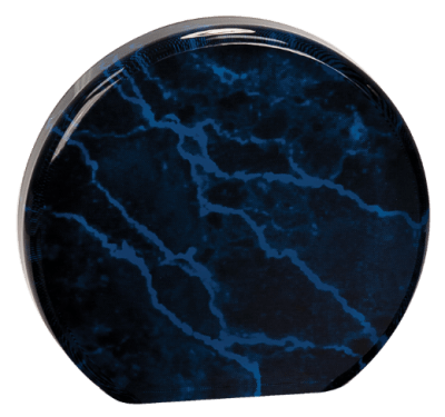 5.5″ BLU MRBL ACRYLIC CIR
