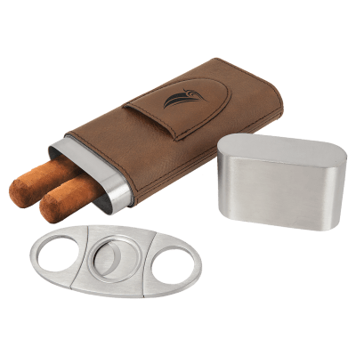DK BRWN CIGAR CS W/CUTTER