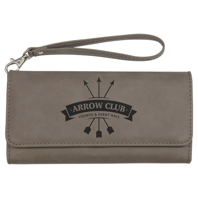7.5X4 GRAY WALLET W/STRAP