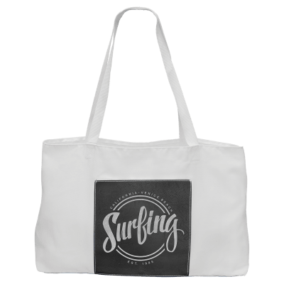 19X12 WHT BAG W-BLK/SLV