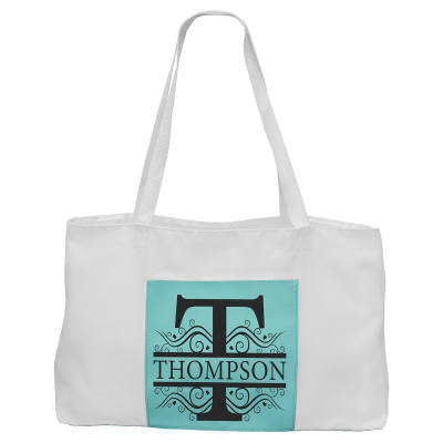 19X12 WHT BAG W/TEAL