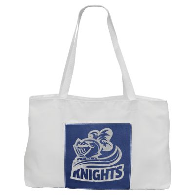 19X12 WHT BAG W-BLU/SLV