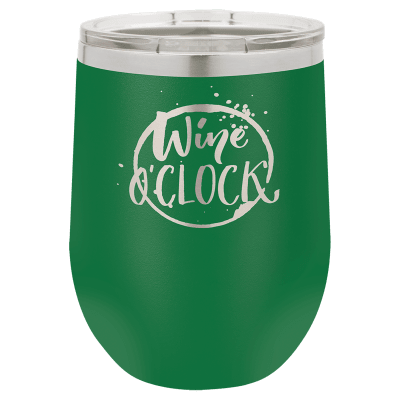 12 OZ GRN STMLSS WINE GLS