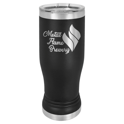 14 OZ BLK PILSNER PLR CML