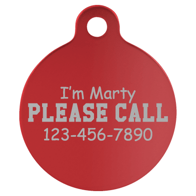 1.25″RED CIRCLE W/TAB TAG