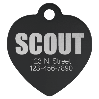 1.25X1.25″BLK HRT PET TAG