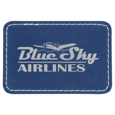 3X2 REC BLUE/SLV PATCH