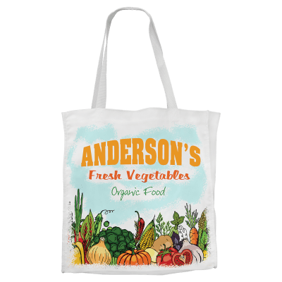 15.5X15.5 WHT CANVAS BAG