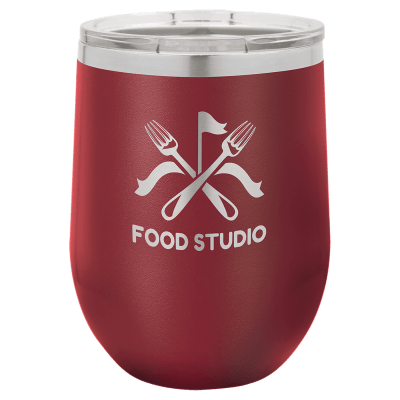 12 OZ MAROON STMLSS WINE