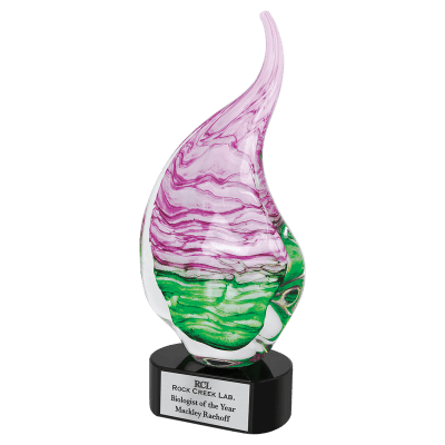 15.5″ PNK/GRN ART GLASS