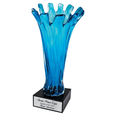 12.5″ BLU CUP ART GLASS
