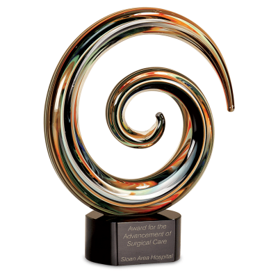 9.25″ SWIRL ART GLASS