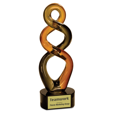 13.5″BRWN TWIST ART GLASS