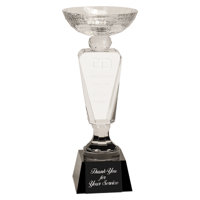 11″ CRYSTAL CUP W/BLK BAS