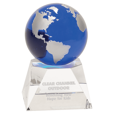 5″ CRY BLUE GLOBE W/BASE