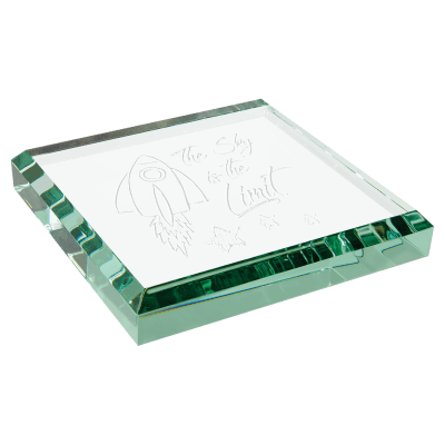 3X3 JADE GLASS PAPER WGHT