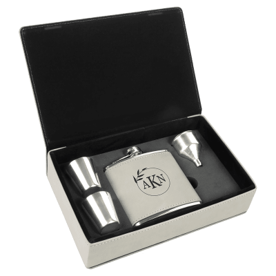 WHT/BLK FLASK GIFT SET