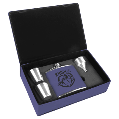 PRPL/BLK FLASK GIFT SET