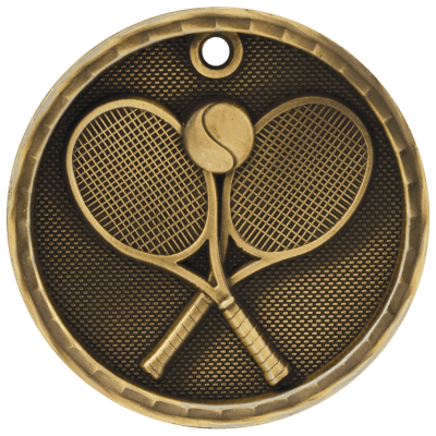 GLD 2″ 3D TENNIS MEDAL