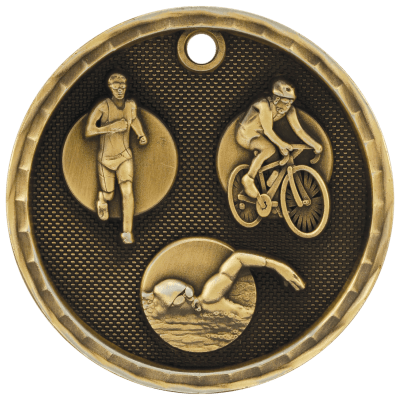 GLD 2″ 3D TRIATHLON MEDAL
