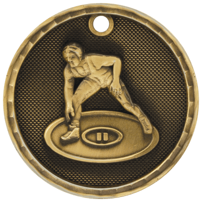 GLD 2″ 3D WRESTLING MEDAL