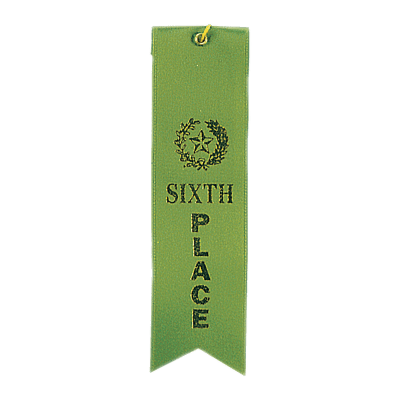 6TH PLACE GRN CARDED RIBN